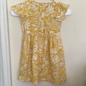 Mayoral Yellow and White Floral Button-Front Dress